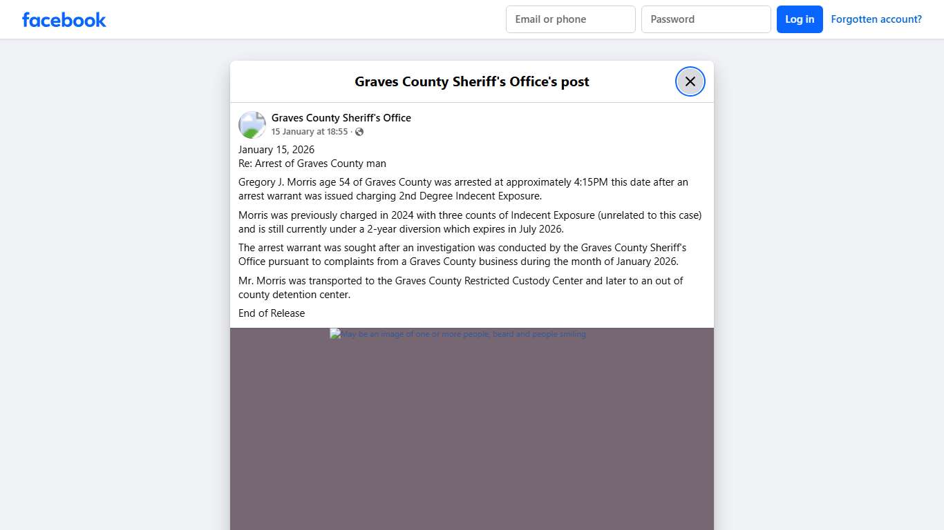January 15, 2026 Re:... - Graves County Sheriff's Office Facebook
